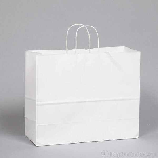 White Kraft Paper Shopping Bags wit
